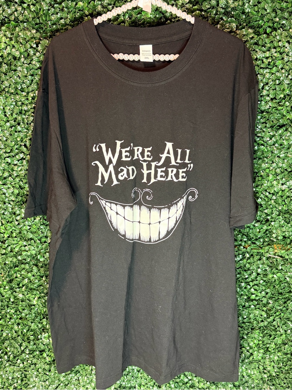 Black "We're All Mad Here" Graphic Tee -NWOT